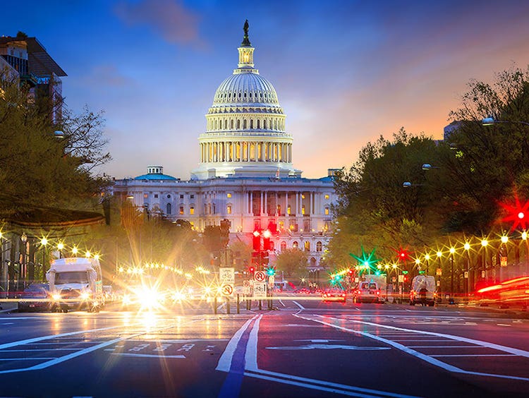 us capitol front from street