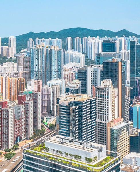 Aerial view of city skyline