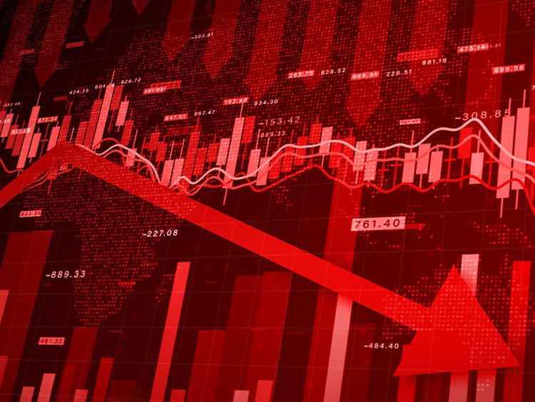 Close up of financial screen tracking market trends