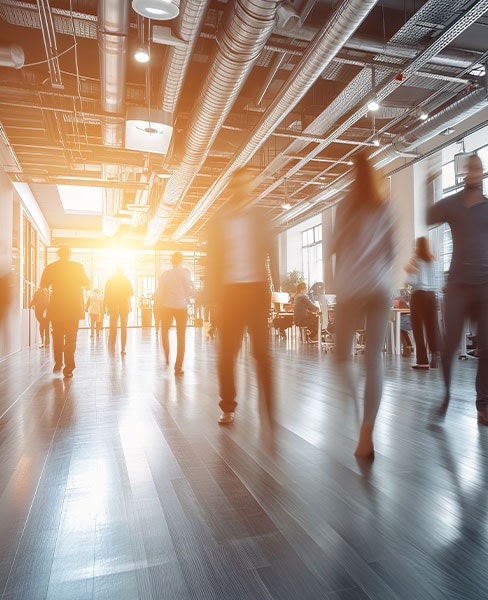 People walking in an office